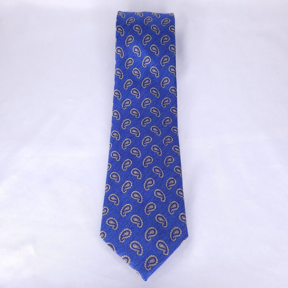 Zanetti Silk Tie Blue Paisely AOP Italian Silk Collection